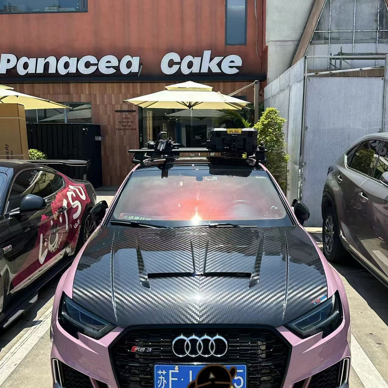 TAKD Carbon Dry Carbon Fiber Double-sided Hood Bonnet for Audi RS3 2018-2020 & S3 A3 2014-2020