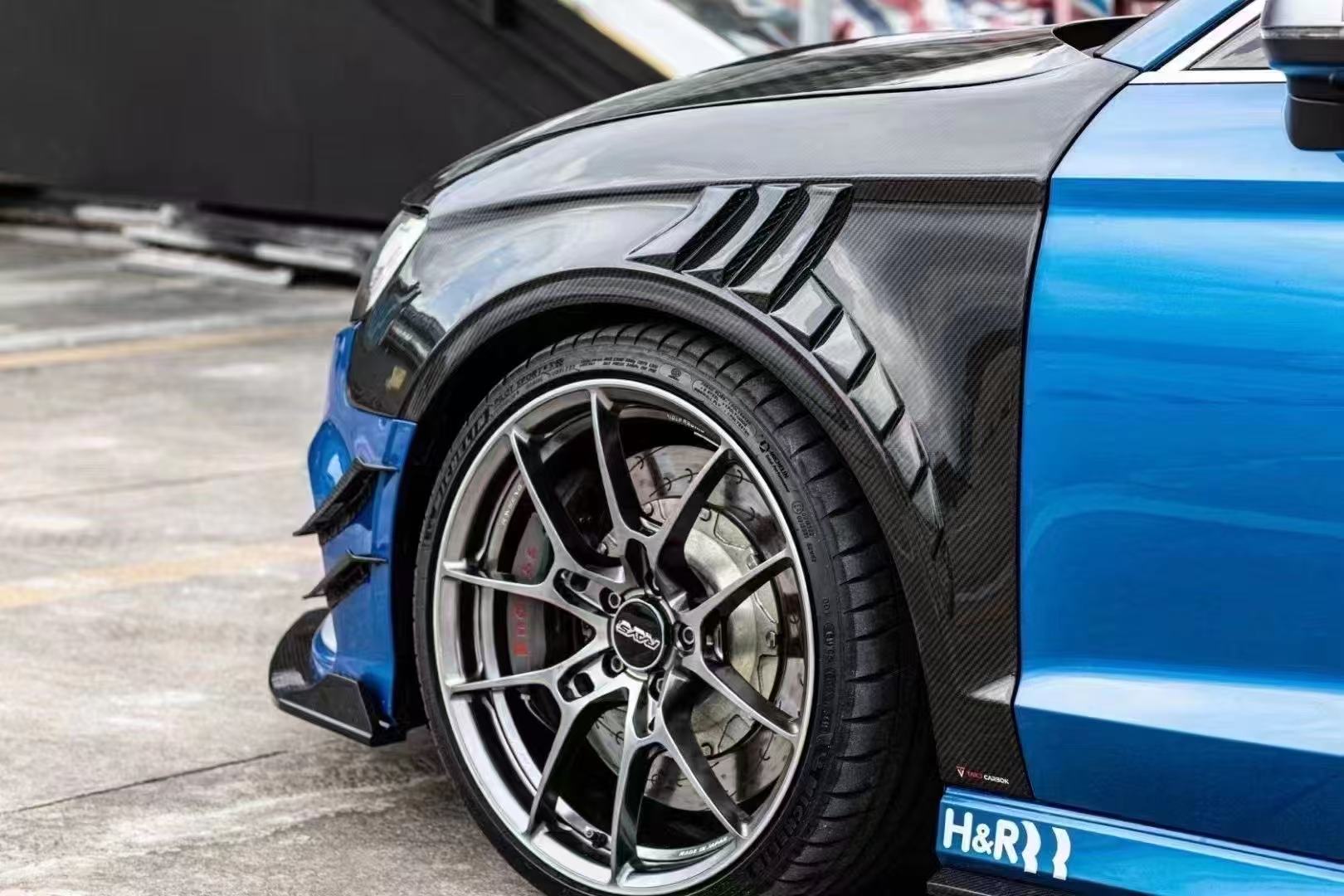 TAKD Carbon Pre-preg Carbon Fiber Front Fenders for Audi RS3 8V 2018-2020 Saloon (Sedan)