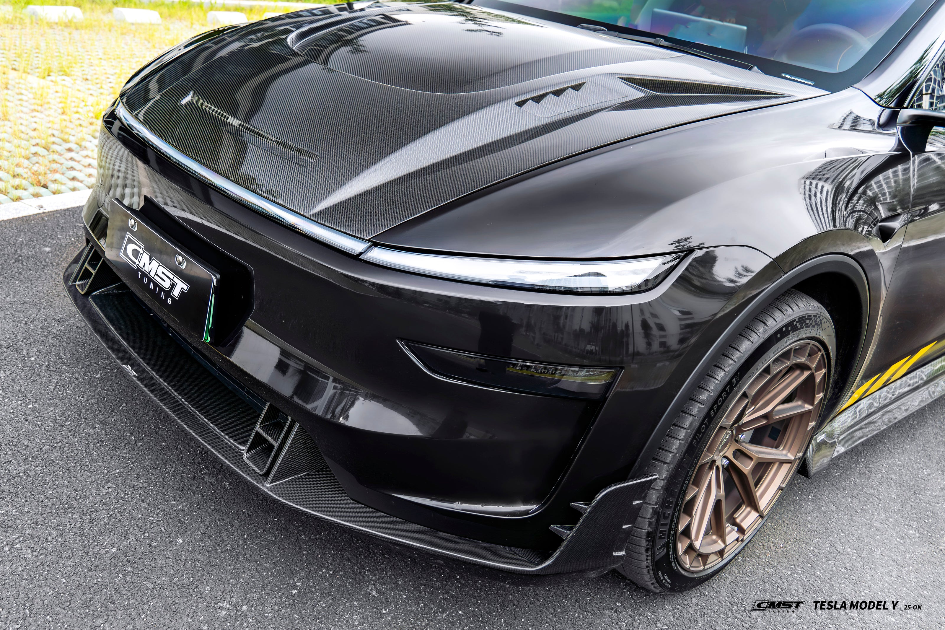 CMST 2025+ Tesla Model Y Carbon Fibre Bonnet / Hood Options