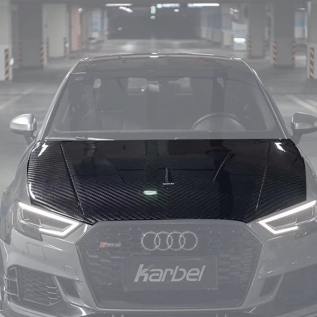Karbel Dry Carbon Fiber Double-sided Hood Bonnet for Audi RS3 2018-2020 & S3 A3 2014-2020