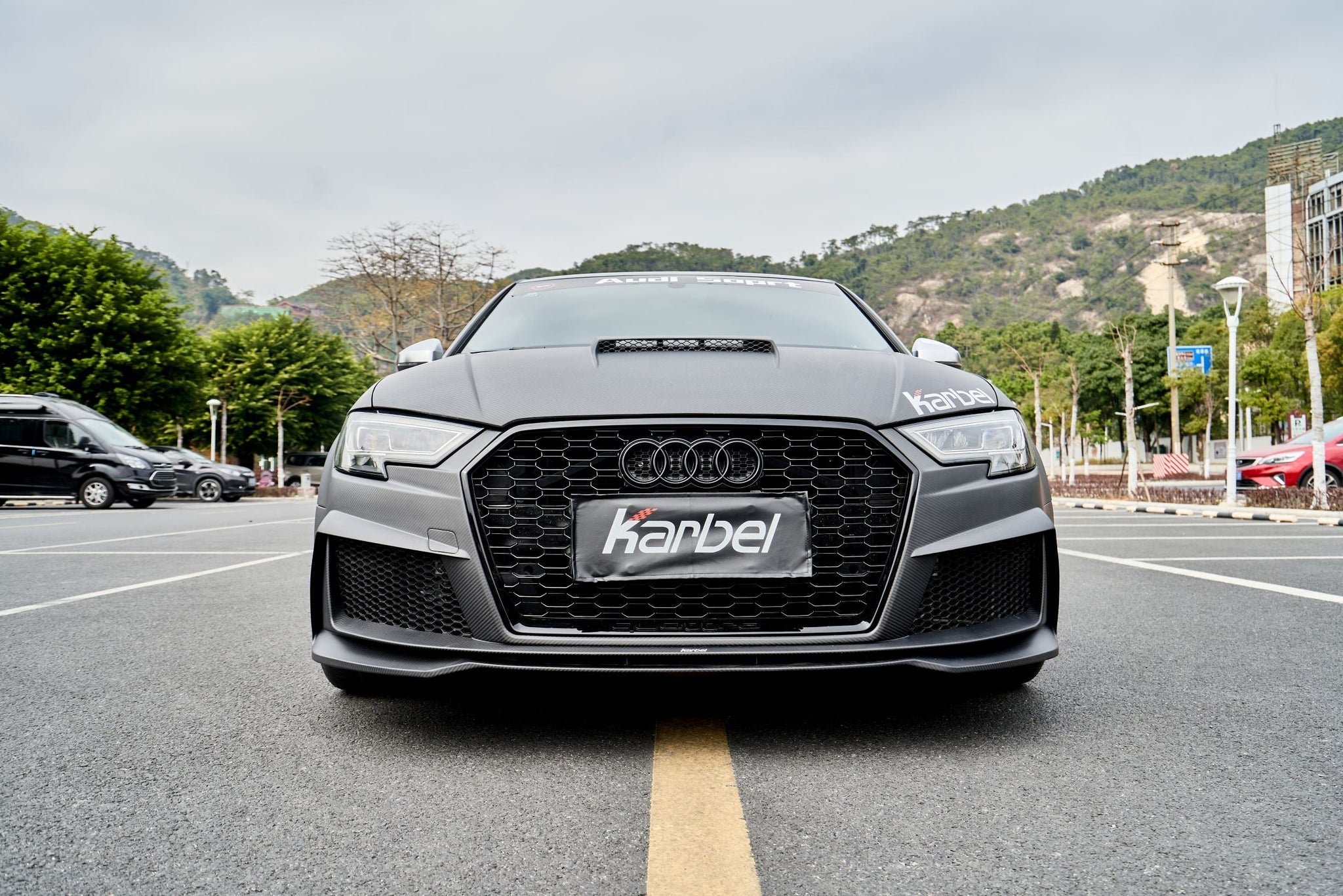 Karbel Carbon Dry Carbon Fiber RS3 Style Front Bumper for Audi A3 & A3 S Line & S3 2017-2020 8.5V