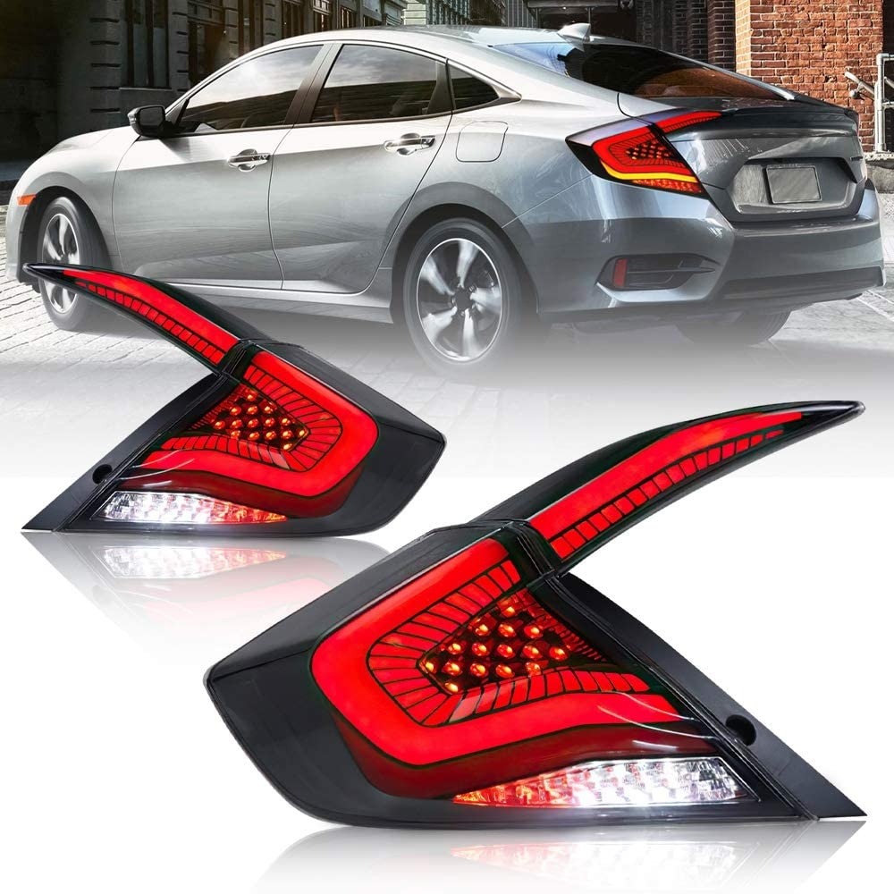 Full LED Tail Lights Assembly For 10th Gen Honda Civic Sedan 2016-2021