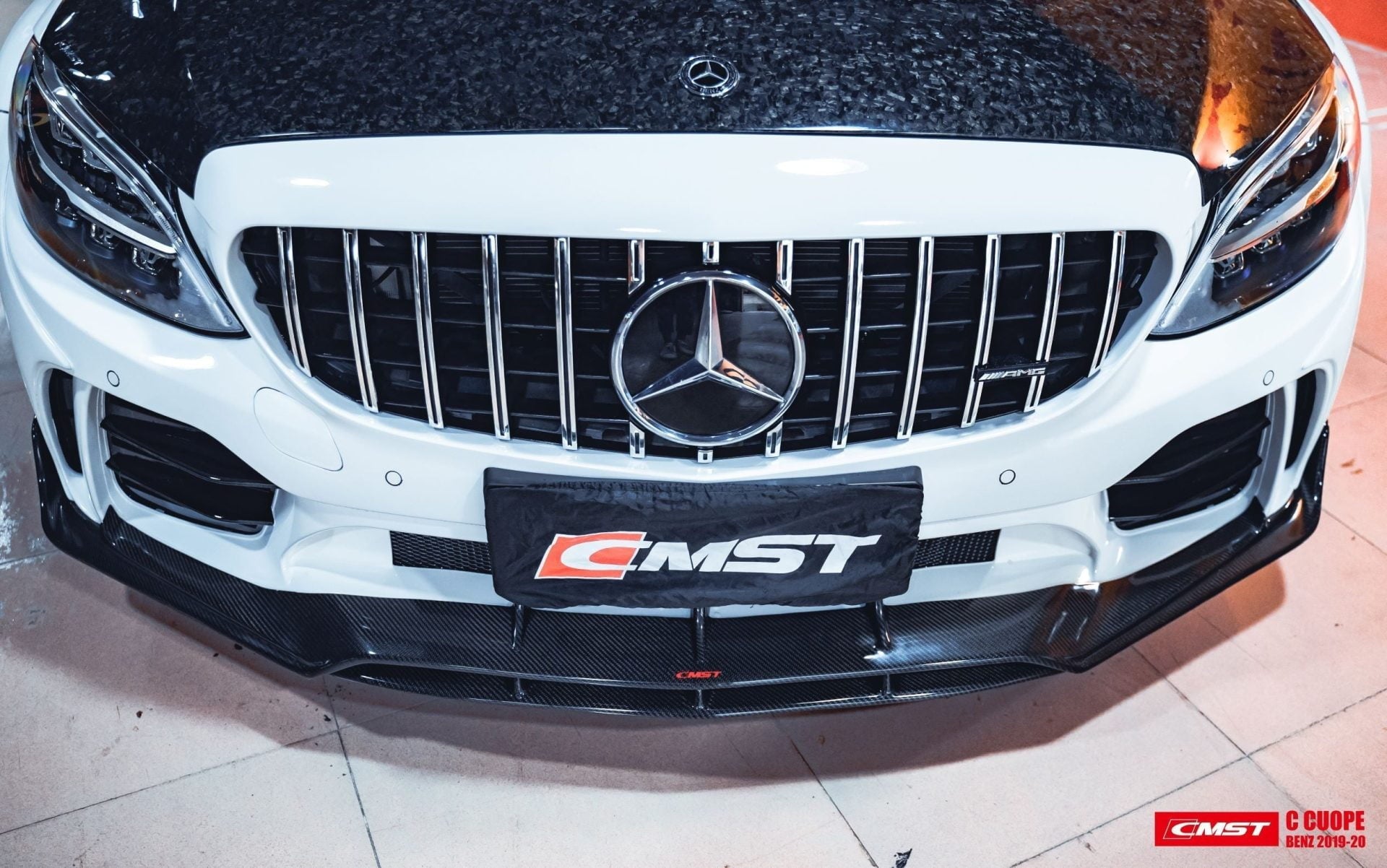 CMST Tuning PP Polyurethane Front Bumper & Grill & Carbon Fiber Front Lip  for Mercedes-Benz C43 C300 2015-2021 Coupe Sedan - Robot Bodykits