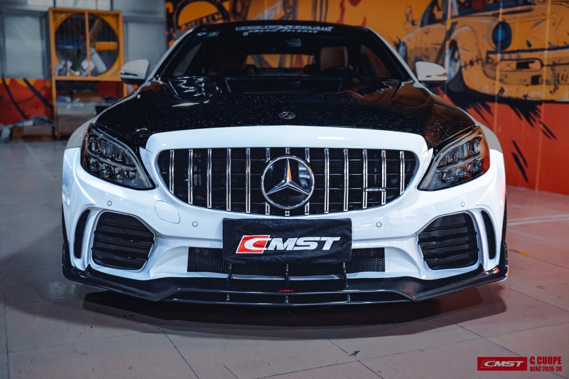 CMST Tuning PP Polyurethane Front Bumper & Grill & Carbon Fiber Front Lip  for Mercedes-Benz C43 C300 2015-2021 Coupe Sedan - Robot Bodykits