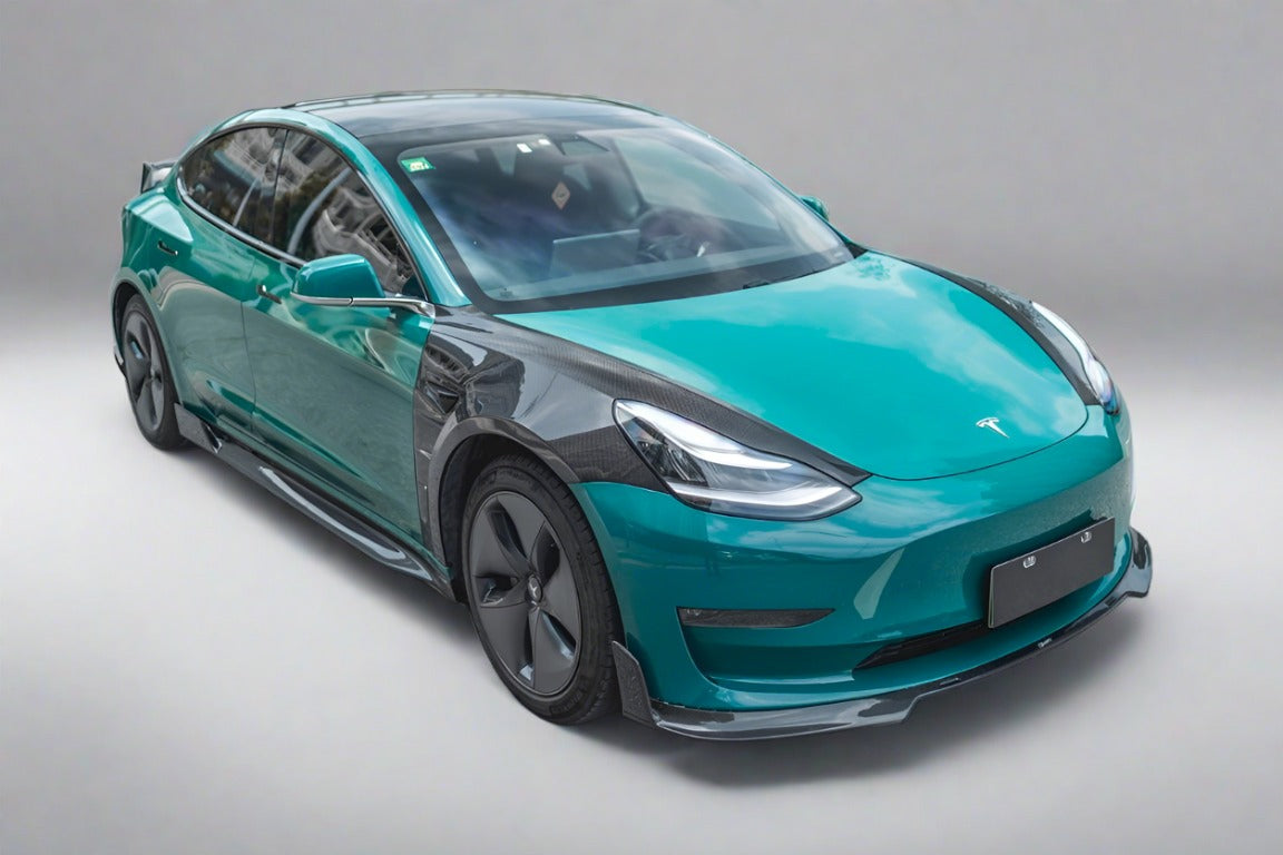 CMST Tesla Model 3 Lightweight Dry-Carbon Fiber Front Fender Replacement (1.58KG) - Robot Bodykits