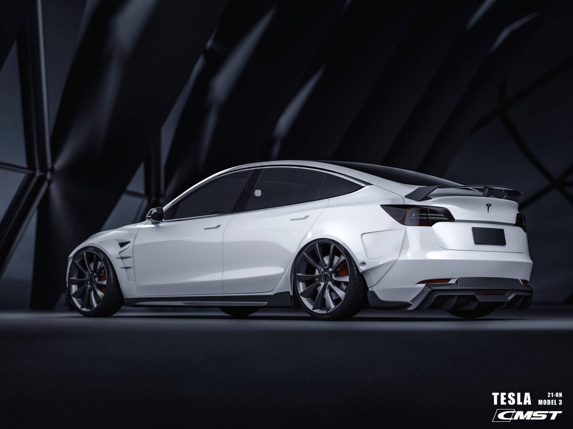 CMST Tesla Model 3 Carbon Fiber Full Body Kit Style F - Robot Bodykits