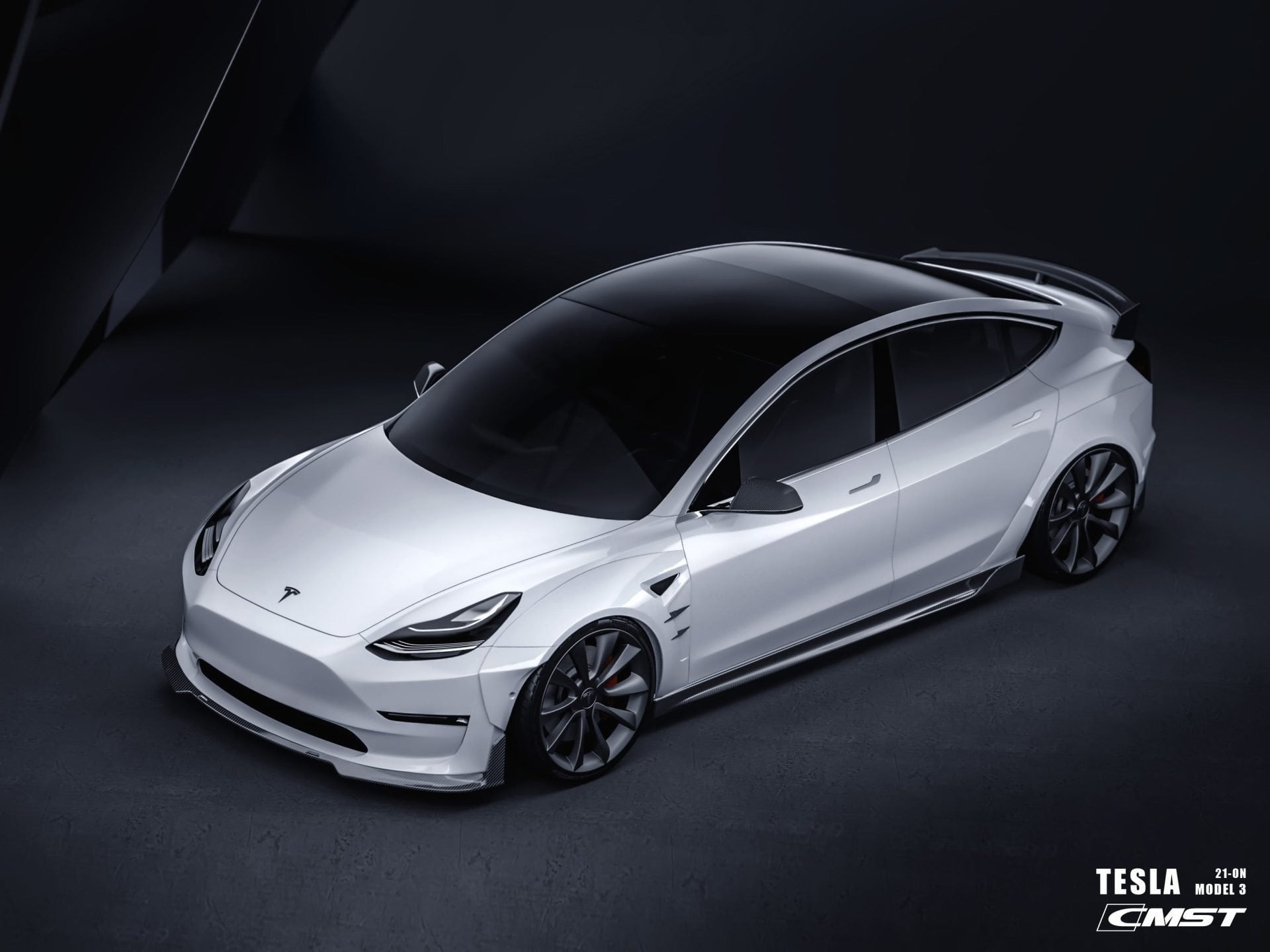 CMST Tesla Model 3 Carbon Fiber Full Body Kit Style F - Robot Bodykits
