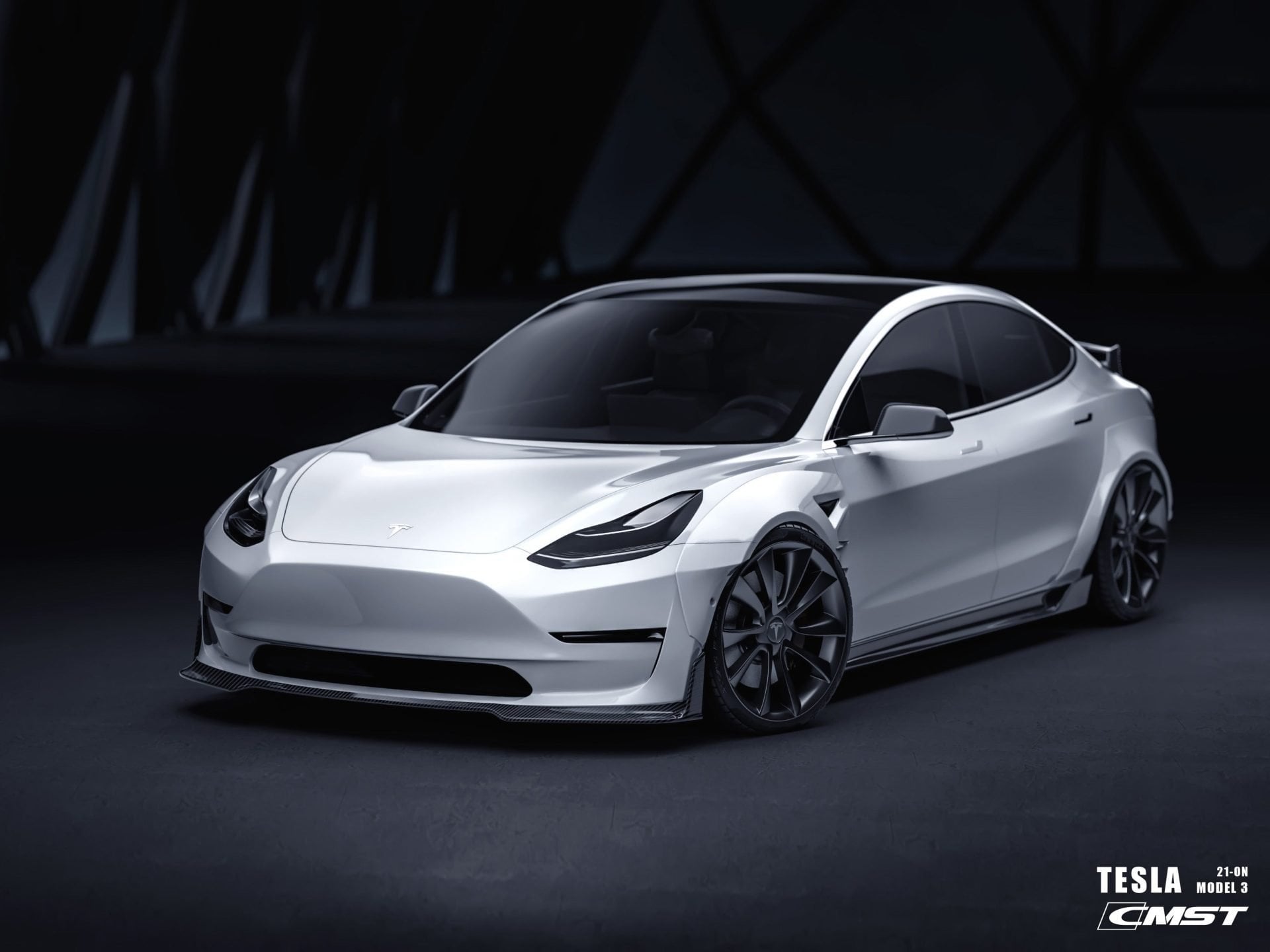CMST Tesla Model 3 Carbon Fiber Full Body Kit Style F - Robot Bodykits