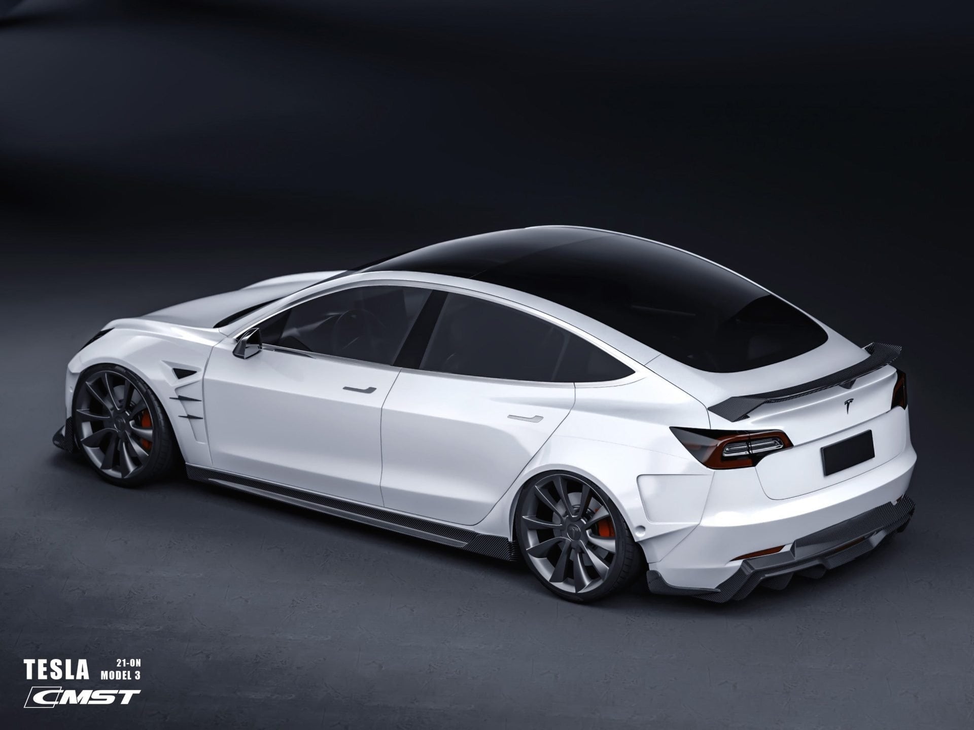 CMST Tesla Model 3 Carbon Fiber Full Body Kit Style F - Robot Bodykits