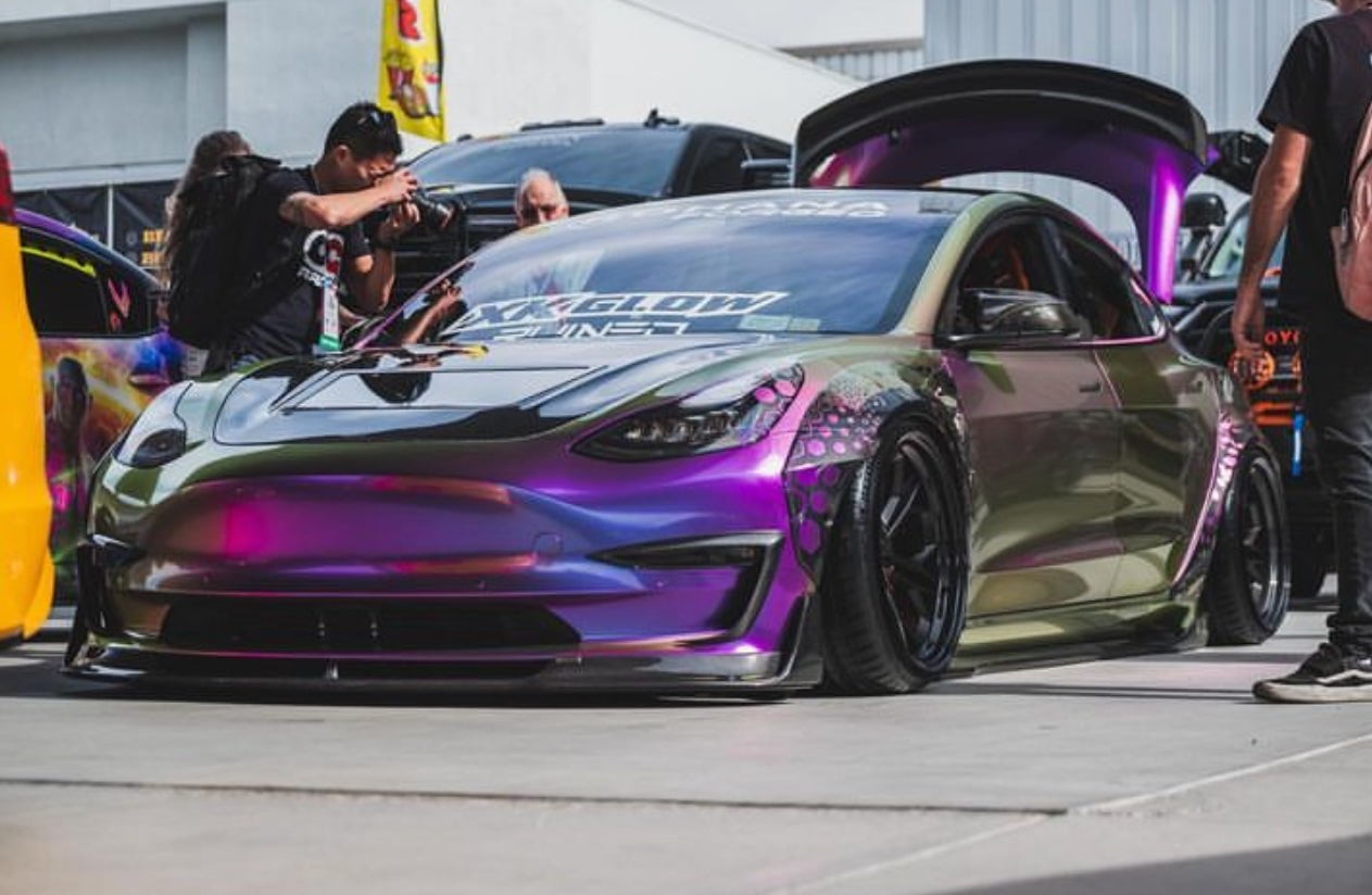 CMST Tuning Carbon Fiber Hood Clearview Glass Transparent for Tesla Model 3 - Robot Bodykits