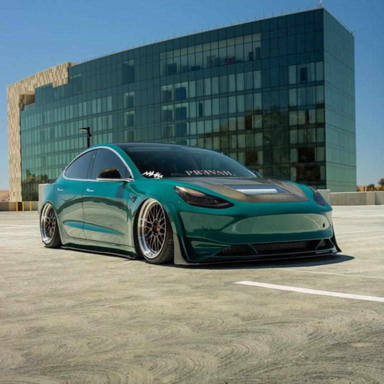 CMST Tuning Carbon Fiber Hood Clearview Glass Transparent for Tesla Model 3 - Robot Bodykits