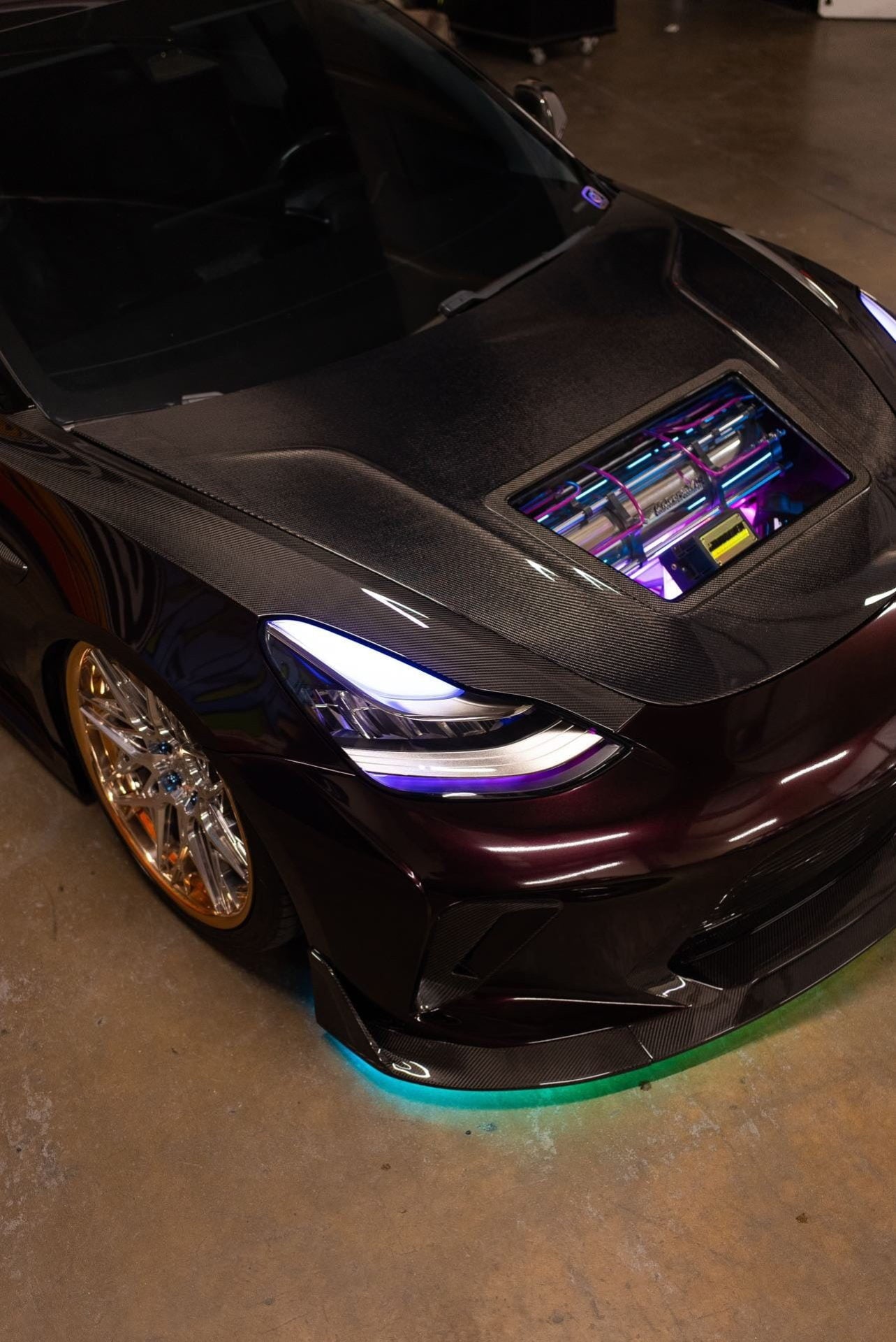 CMST Tuning Carbon Fiber Hood Clearview Glass Transparent for Tesla Model 3 - Robot Bodykits