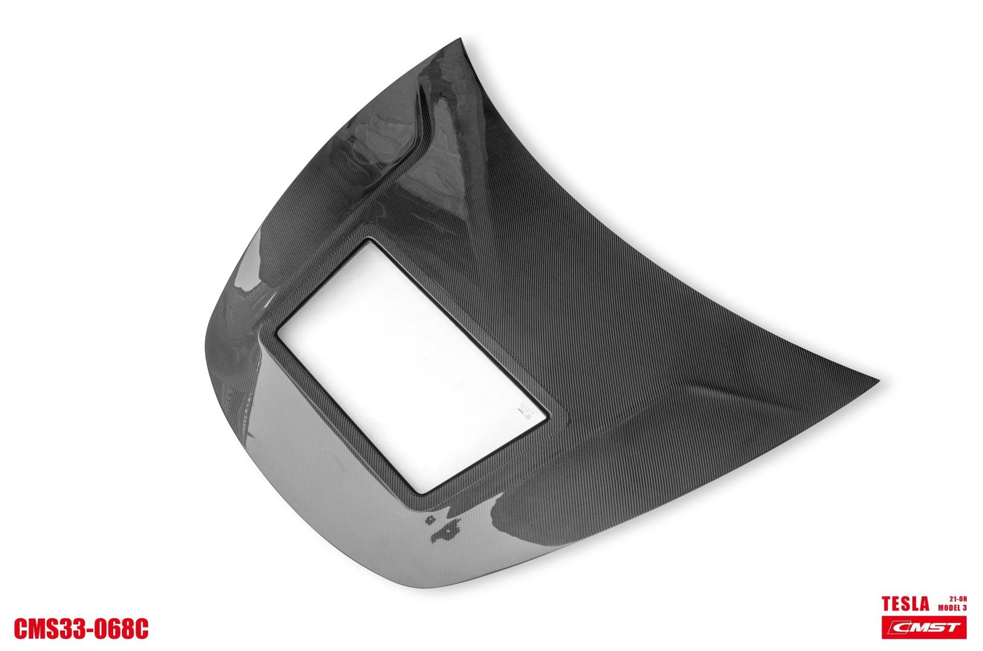 CMST Tuning Carbon Fiber Hood Clearview Glass Transparent for Tesla Model 3 - Robot Bodykits