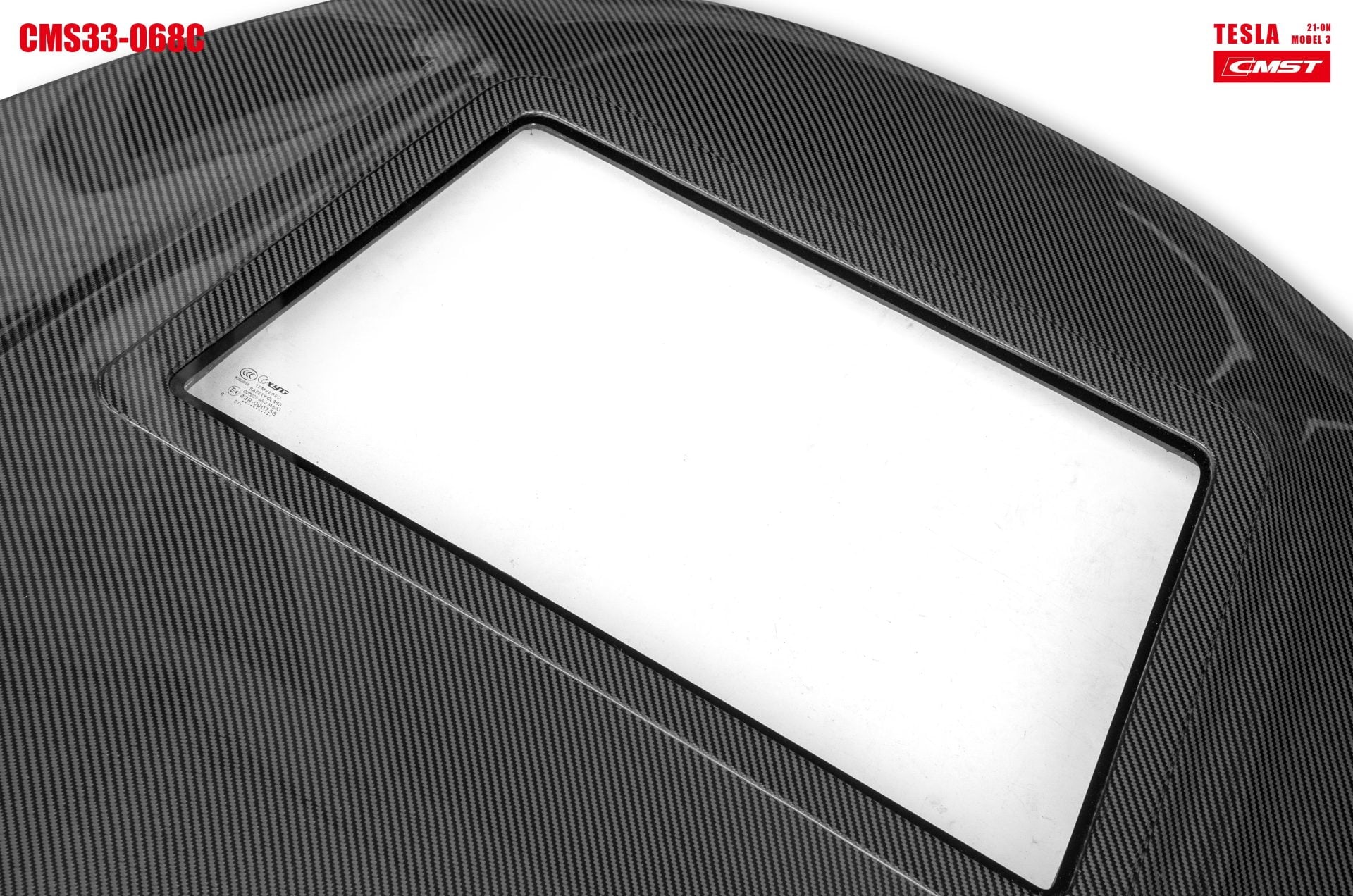CMST Tuning Carbon Fiber Hood Clearview Glass Transparent for Tesla Model 3 - Robot Bodykits