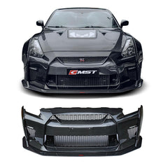 CMST Carbon Fiber Stage 1 Front Bumper & Lip for Nissan GTR GT-R R35 2008-2016 Facelift Conversion