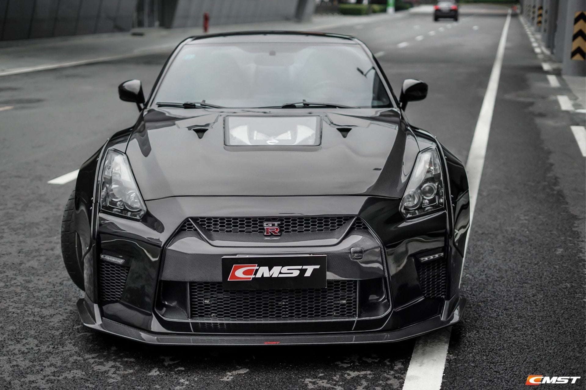CMST Tuning Nissan GTR GT-R R35 2008-2016 Carbon Fiber Tempered Glass Transparent Hood Window See Through - Robot Bodykits