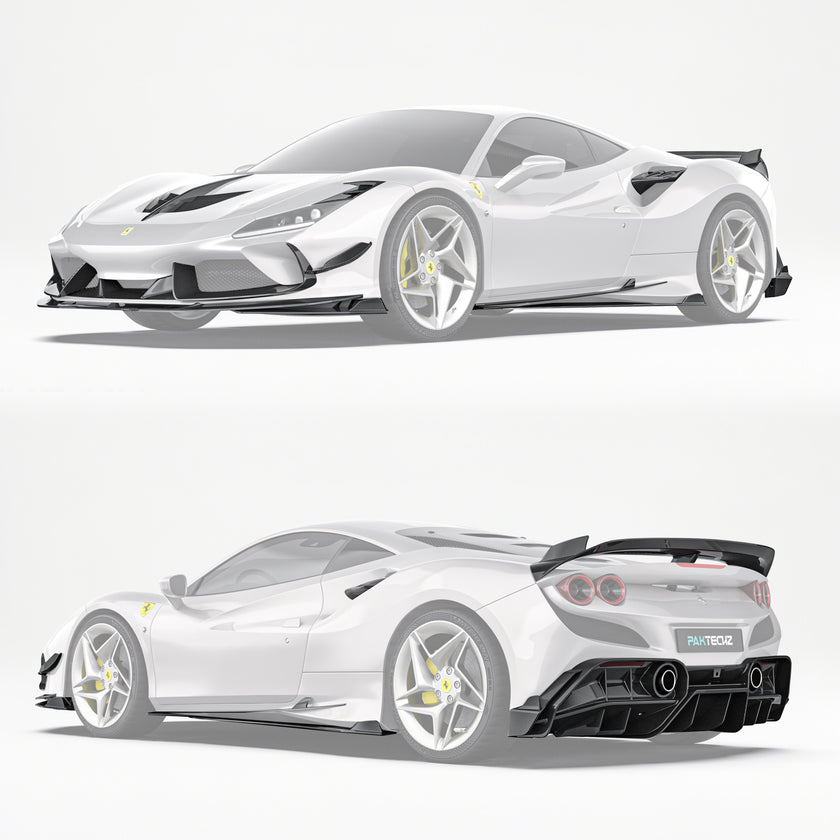Ferrari F8 Paktechz Full Dry Carbon Aerodynamics kit