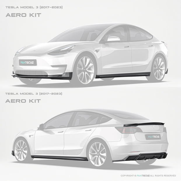 PAKTECHZ Dry Carbon Fibre Bodykit for for Tesla Model 3 2017-2023