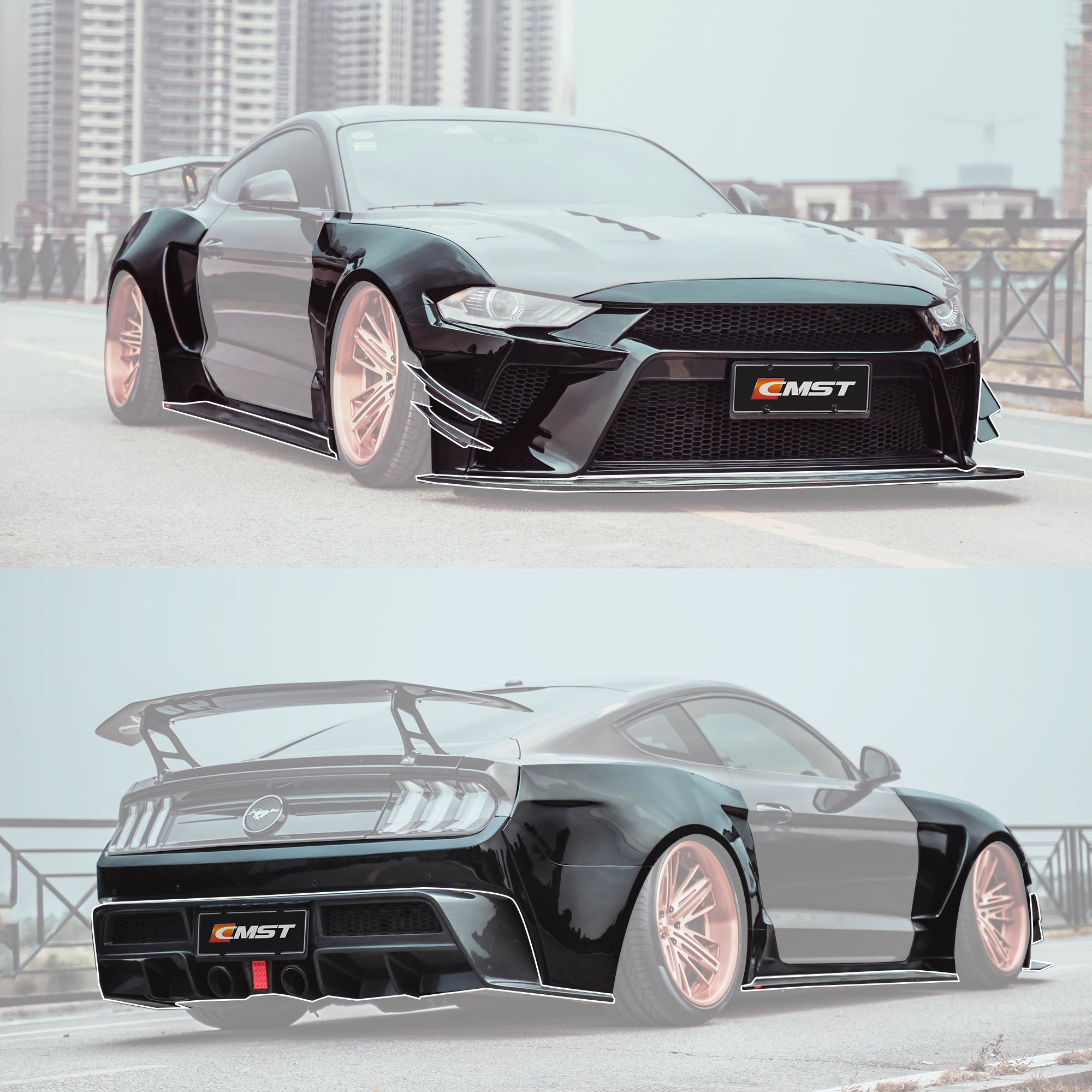 CMST Carbon Fiber Widebody kit for Ford Mustang S550.2 2018-ON - Robot Bodykits