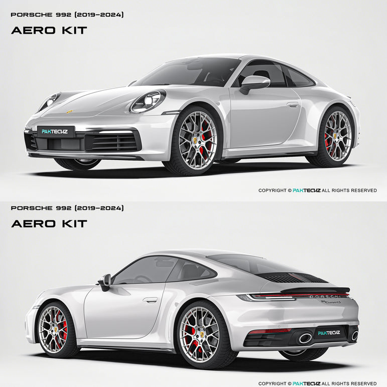 Paktechz Porsche 911 992.1 Carrera, Carrera S Full Dry Carbon Aerodynamics kit 2019-2024