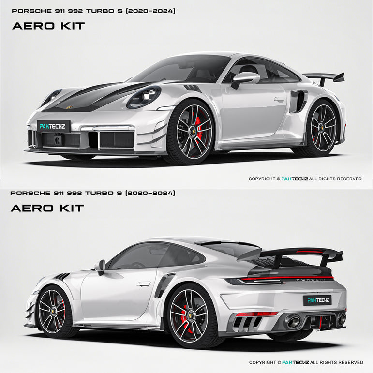 Porsche 911 992.1 Turbo S Paktechz Full Dry Carbon Aerodynamics kit 2020-2024