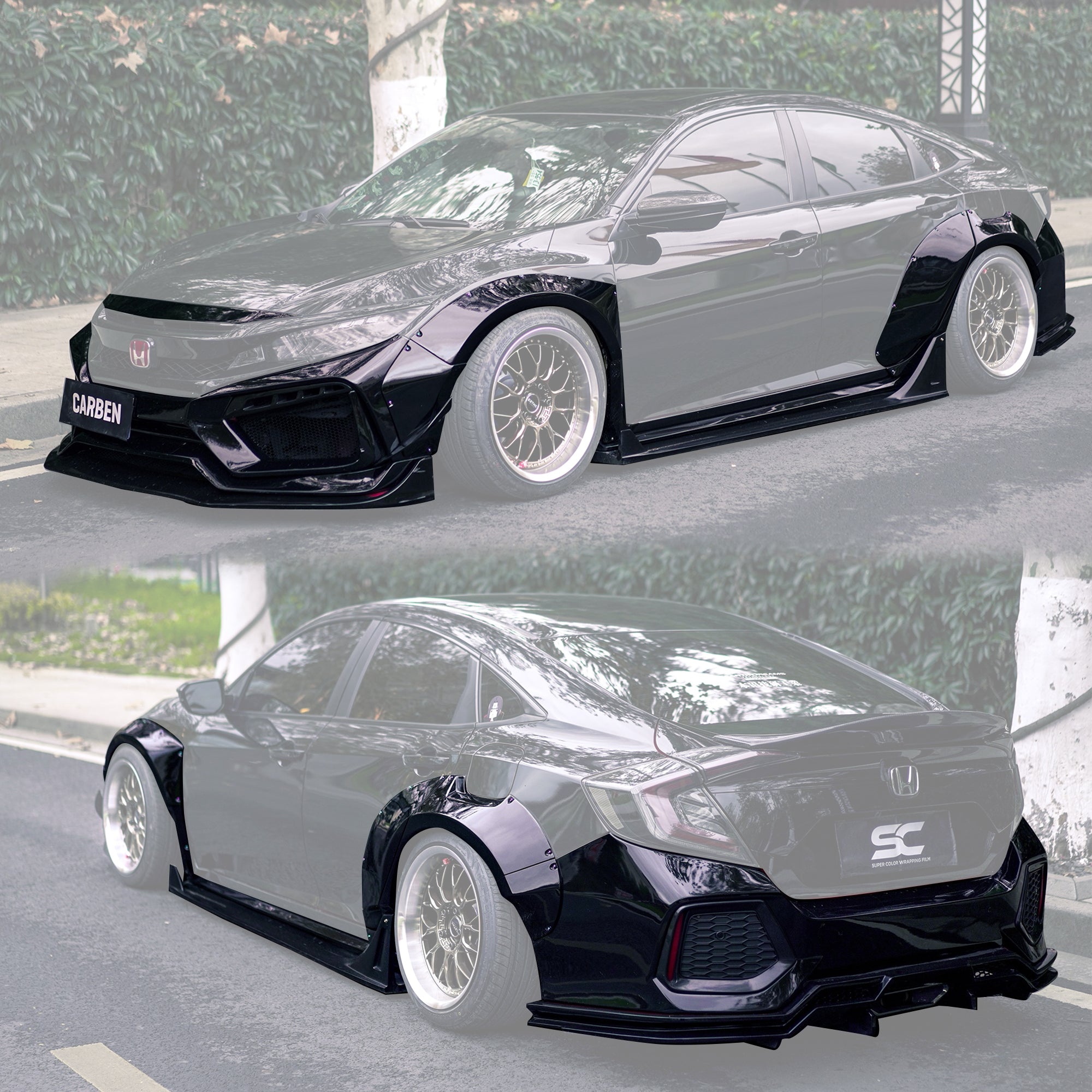 Robot 10th Gen Honda Civic SEDAN FRP Complete Widebody Kit
