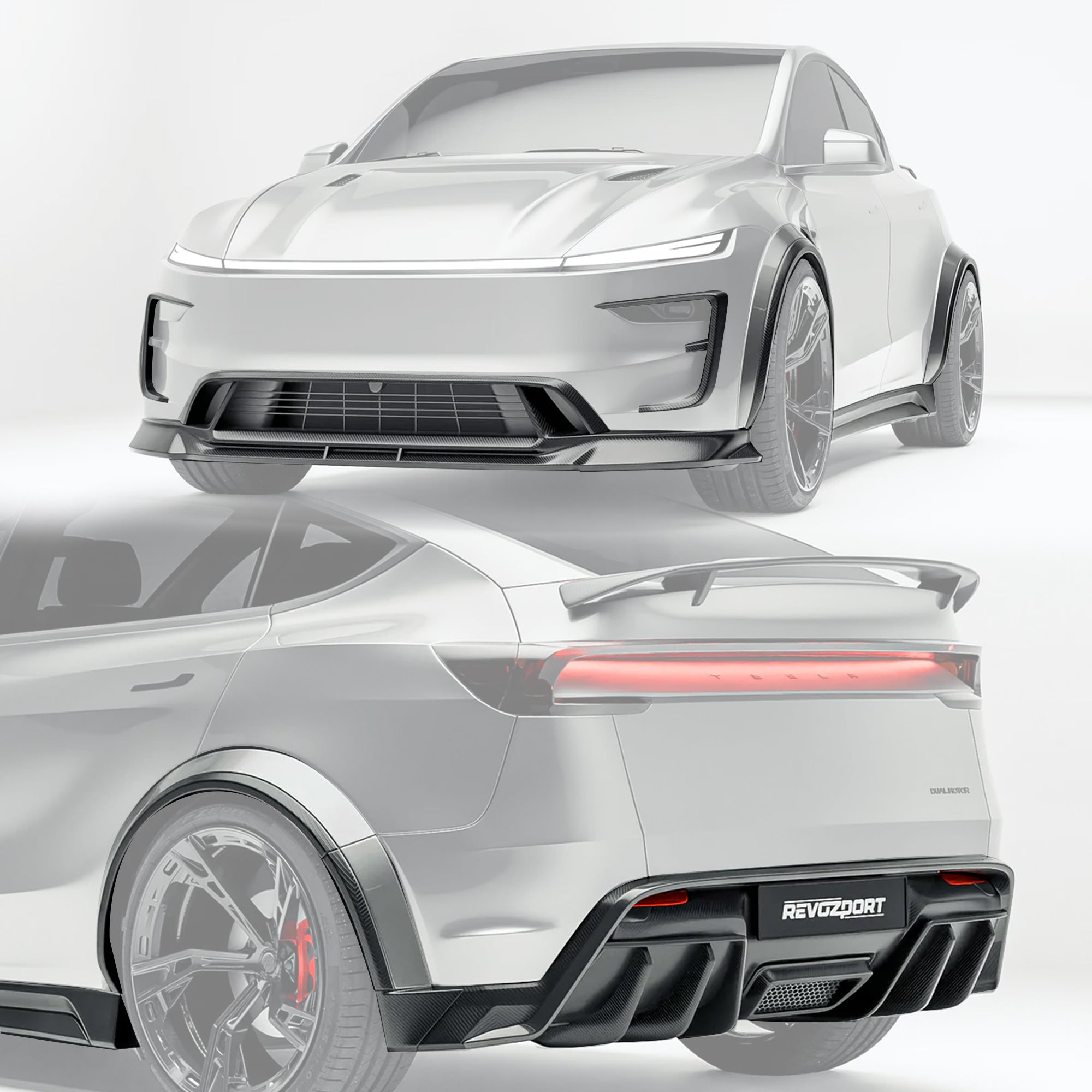 Revozport Model Y 2025+ Juniper Widebody Prepreg Carbon Fibre Bodykit