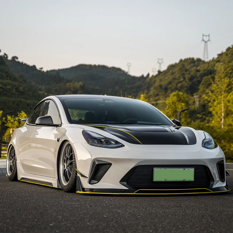 Robot Craftsman Tesla Model 3 “HACKER” Front Bumper & Front Lip (2017–2023 pre-facelift)