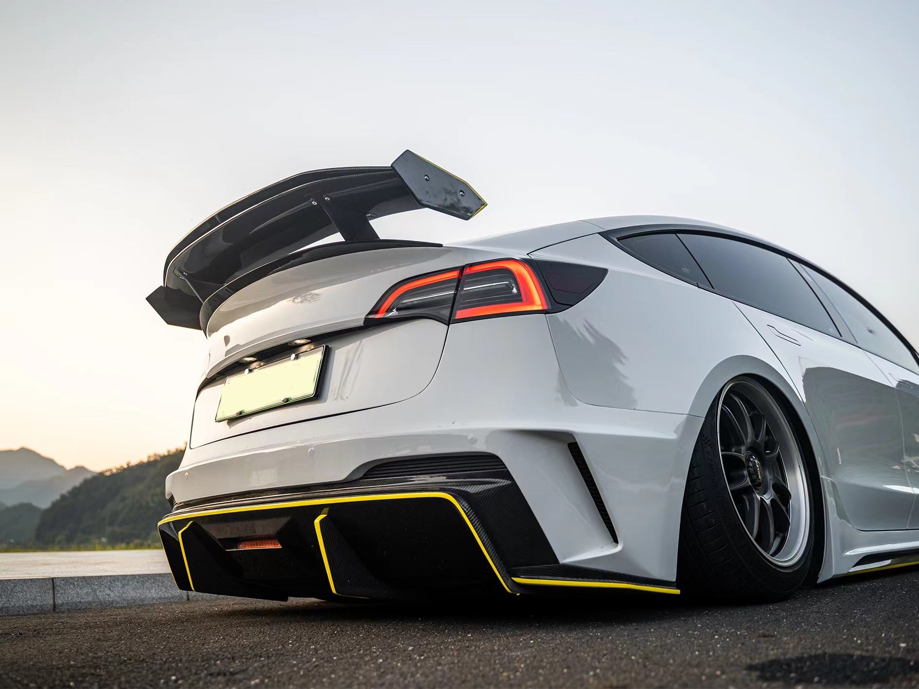 Robot Craftsman Tesla Model 3 “HACKER” Rear Bumper & Diffuser  (2017–2023 pre-facelift)