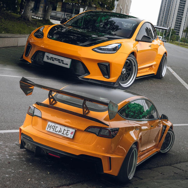 Robot Craftsman Tesla Model 3 2017-2023 “HACKER” Widebody FRP & Partial Carbon Full Kit