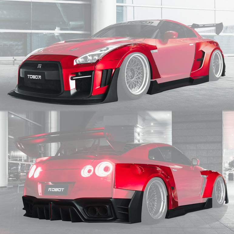 Robot Craftsman Nissan GTR Body Kit R35 WIDEBODY Fibre Glass Reinforced Plastic Complete Body Kit (FRP)