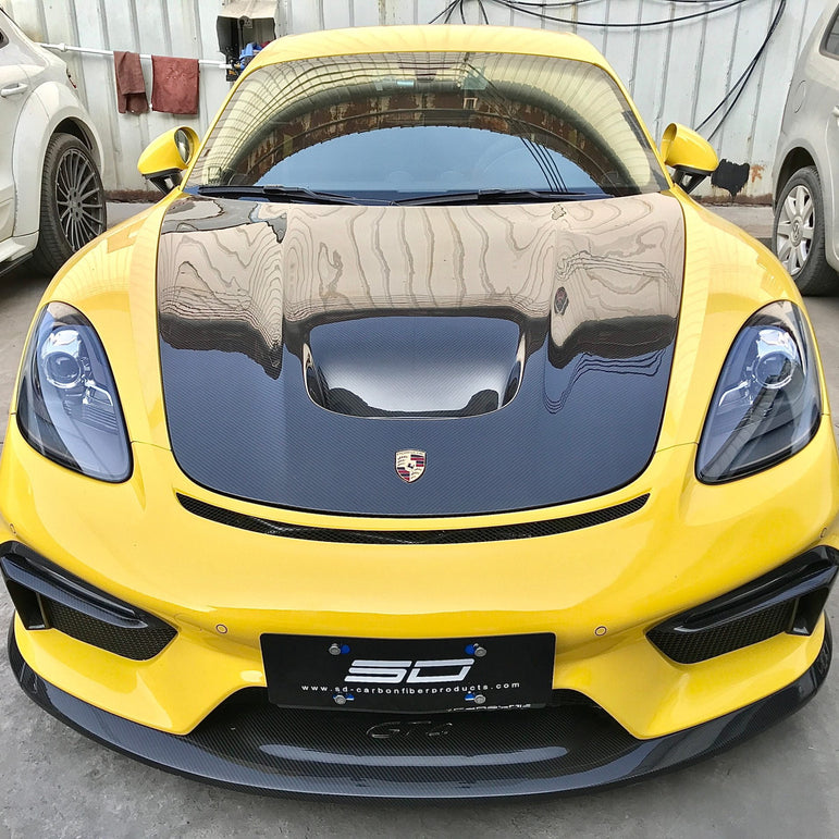 SD Carbon Design DRY Carbon Fiber Hood Bonnet For Porsche 911 991 / 718 Cayman Boxster