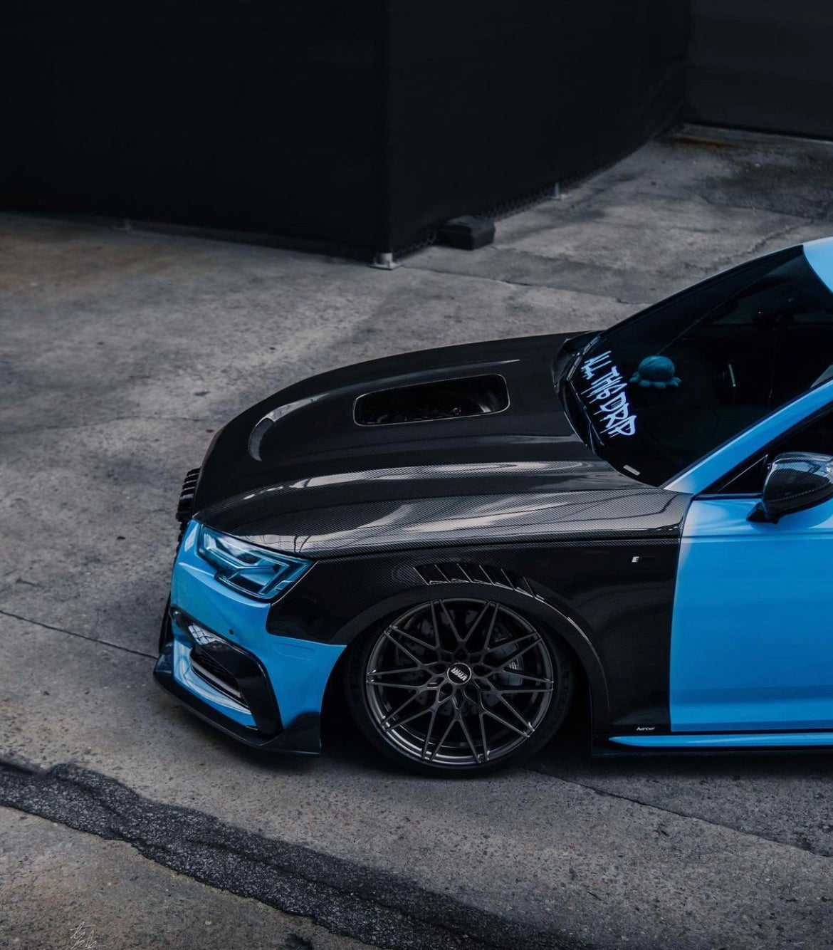 SD Carbon Fiber Tempered Glass Hood Bonnet For Audi A4 S4 2017-ON B9 B9.5