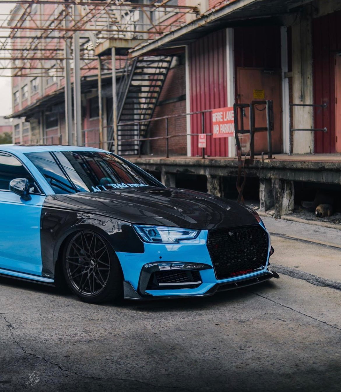 SD Carbon Fiber Tempered Glass Hood Bonnet For Audi A4 S4 2017-ON B9 B9.5