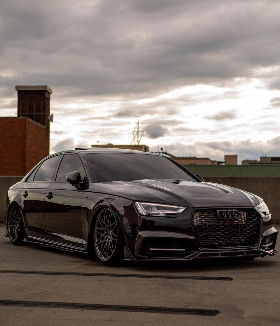 SD Carbon Fiber Tempered Glass Hood Bonnet For Audi A4 S4 2017-ON B9 B9.5