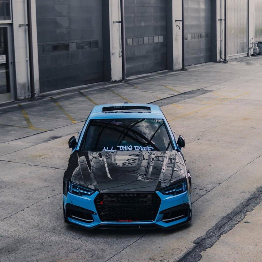 SD Carbon Fiber Tempered Glass Hood Bonnet For Audi A4 S4 2017-ON B9 B9.5