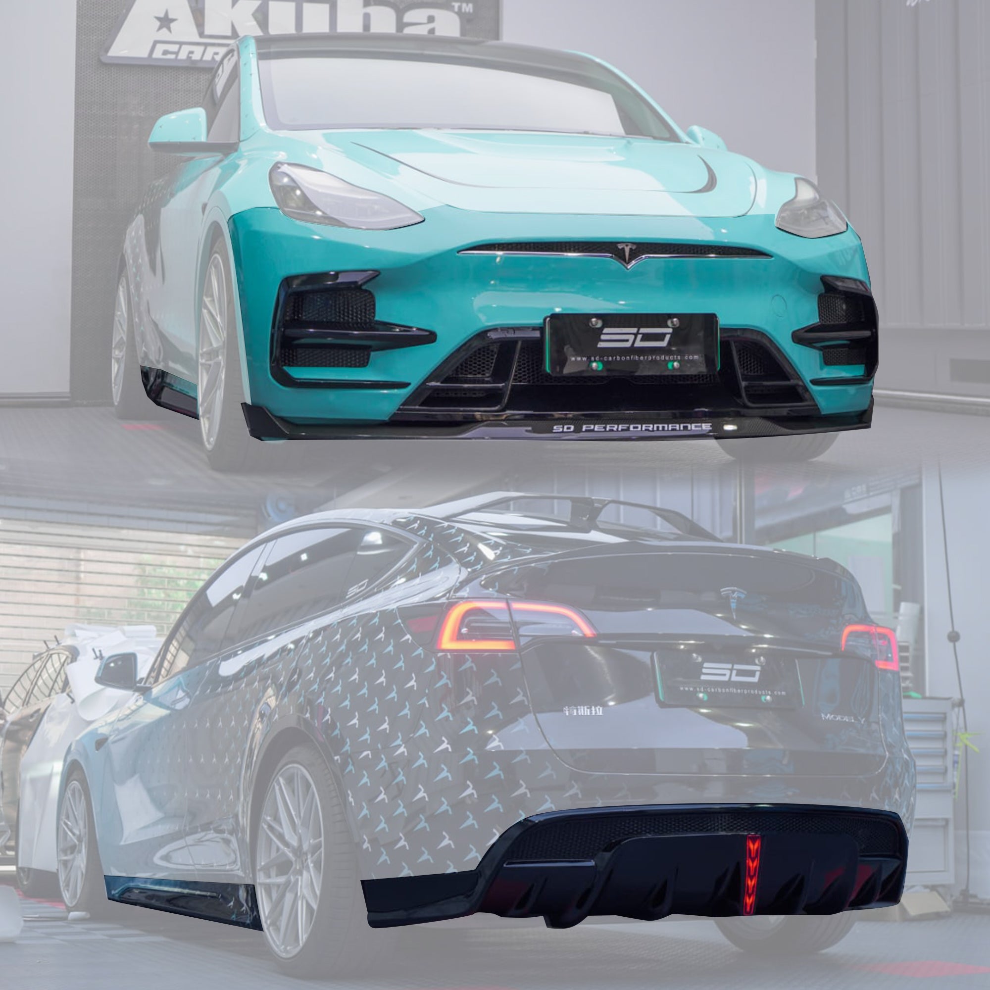 SD Carbon Tesla Model Y Full Plastic or Dry Carbon Narrowbody Bodykit