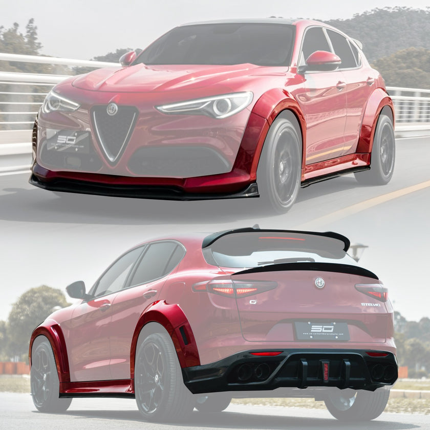 SD Carbon Partial Carbon Fiber Widebody Kit For Alfa Romeo Stelvio 2.0T