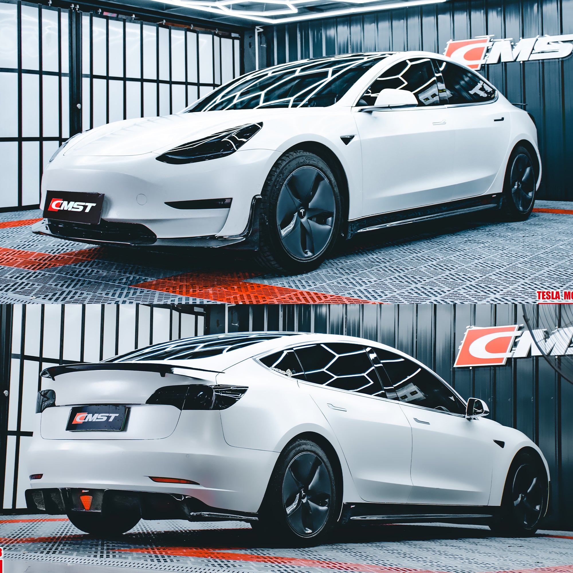 CMST Tesla Model 3 Carbon Fiber Full Body Kit Style E - Robot Bodykits