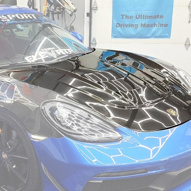 TAKD Carbon Pre-preg Carbon Fiber Hood Bonnet Porsche 718 Boxster / Cayman & 911 991.1 991.2