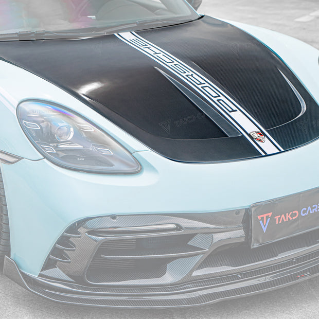TAKD Carbon Pre-preg Carbon Fiber Hood Bonnet Ver.2 for Porsche 718 Boxster / Cayman & 911 991.1 991.2