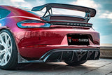 TAKD Carbon Dry Carbon Fiber Rear Diffuser & Canards for Porsche 718 Boxster / Cayman