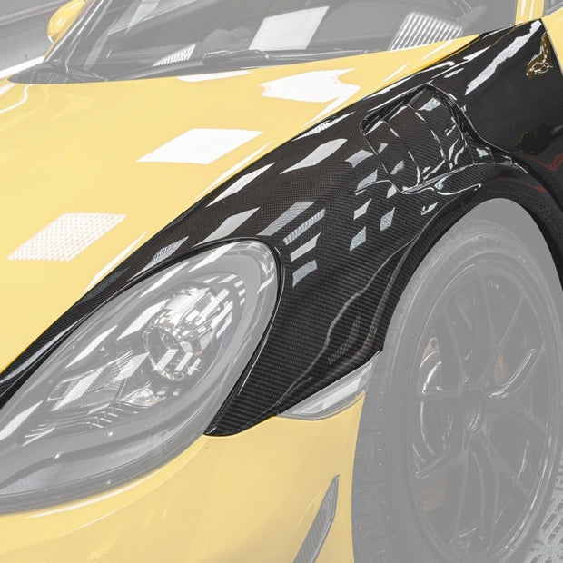 TAKD Carbon Dry Carbon Fiber Front Fenders for Porsche 718 Boxster / Cayman