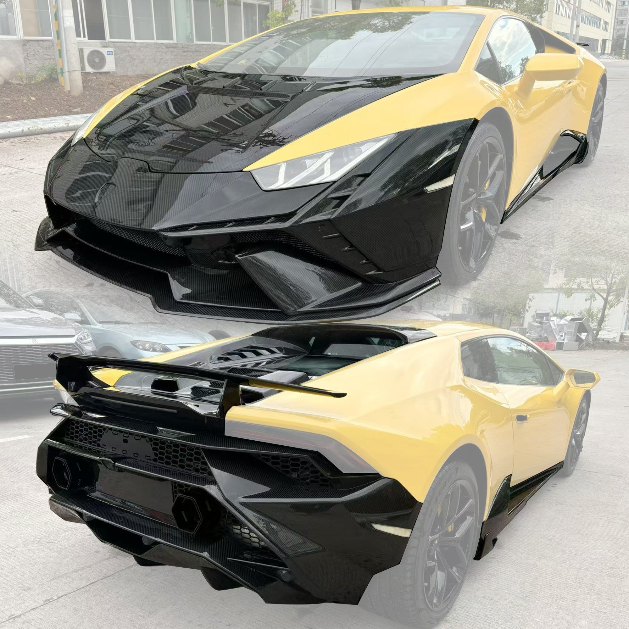 Lamborghini Huracan LP580 / LP610 / EVO → Dry-Carbon Fibre Tecnica Conversion Body Kit