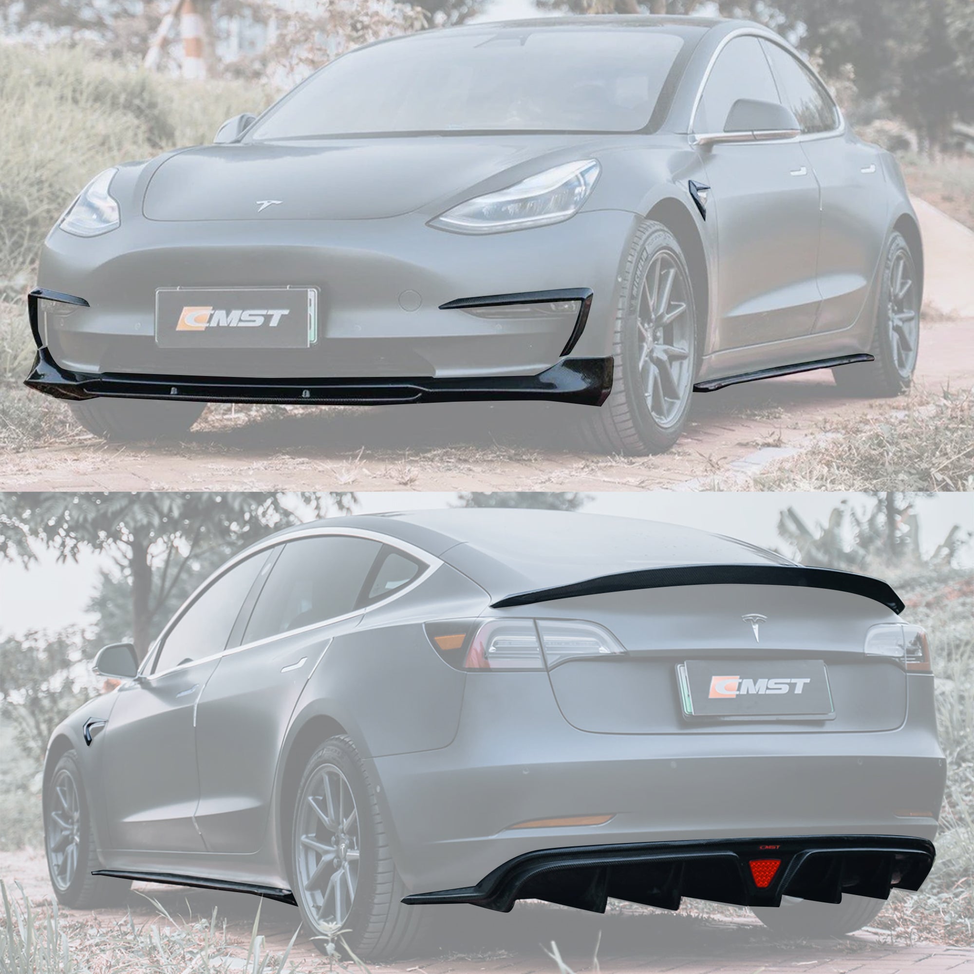 CMST Carbon Fiber Full Body Kit Style A for Tesla Model 3 - Robot Bodykits