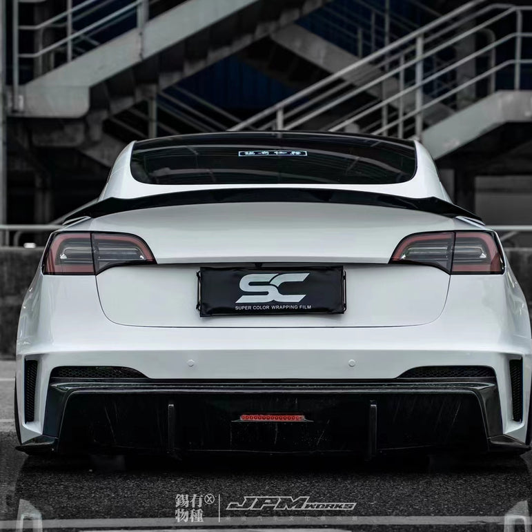 Robot Craftsman Tesla Model 3 “HACKER” Rear Bumper & Diffuser  (2017–2023 pre-facelift)