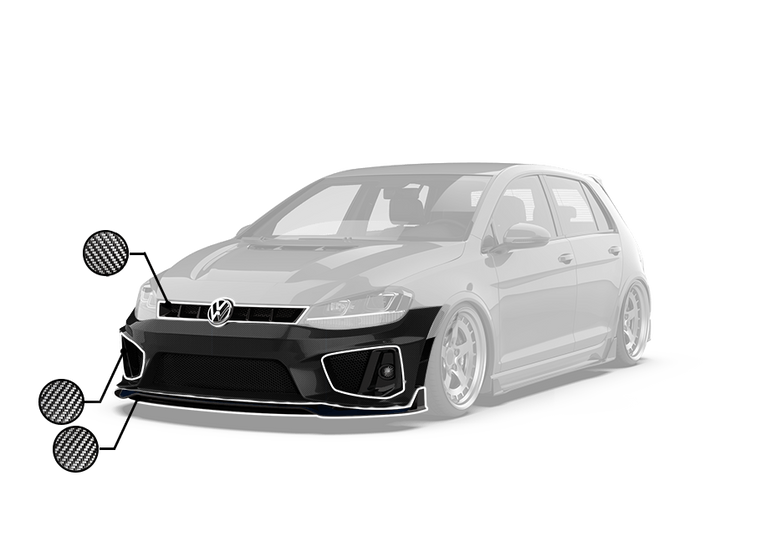 Robot Craftsman Volkswagen Golf / GTI / Golf R MK7 MK7.5 Fibre Glass Reinforced Plastic Complete Front Bumper (FRP)