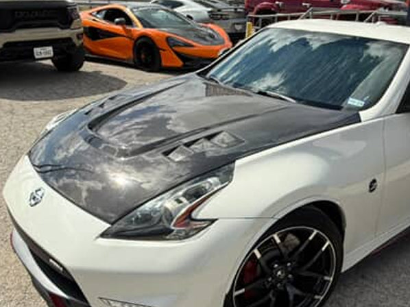 CMST Tuning Carbon Fiber Hood With 3 Vents ver.2 for Nissan 370Z Z34 Fairlady Z Vented - Robot Bodykits
