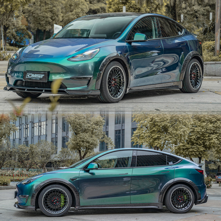 CMST Tuning Carbon Fiber Widebody Wheel Arches for Tesla Model Y - Robot Bodykits