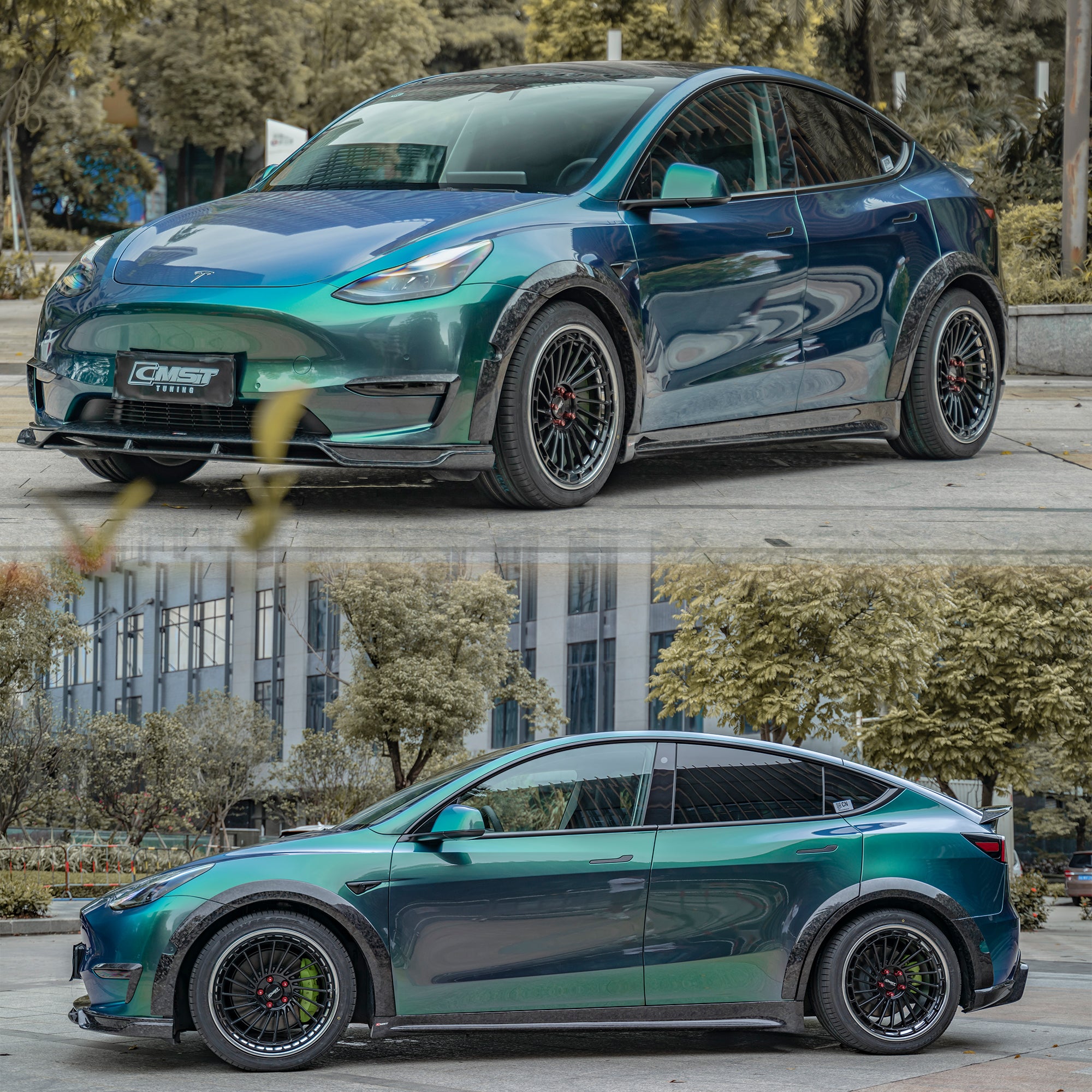 CMST Tuning Carbon Fiber Widebody Wheel Arches for Tesla Model Y - Robot Bodykits
